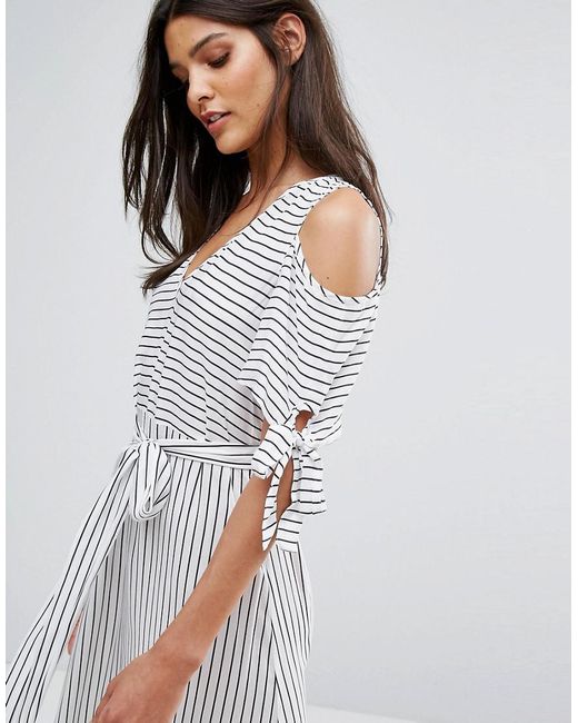 Warehouse, STRIPE TIE DETAIL MIDI DRESS Blue Stripe 2 | Clothes ...