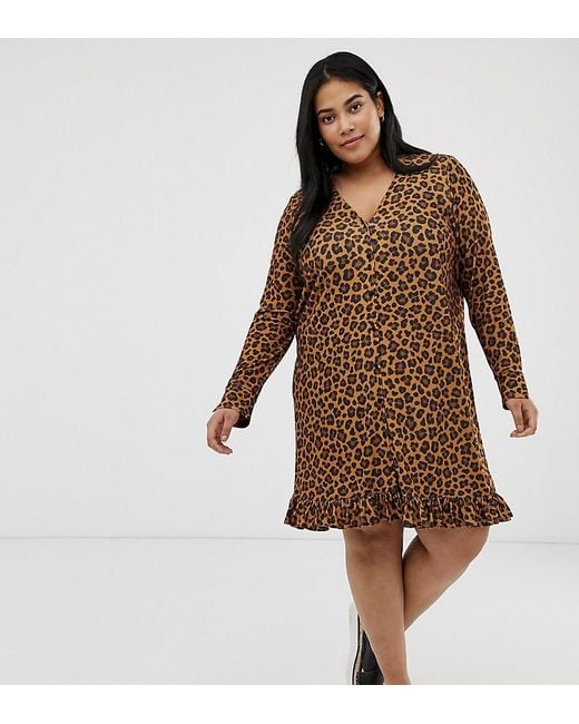 asos curve leopard dress