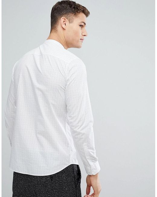 white slim shirt men