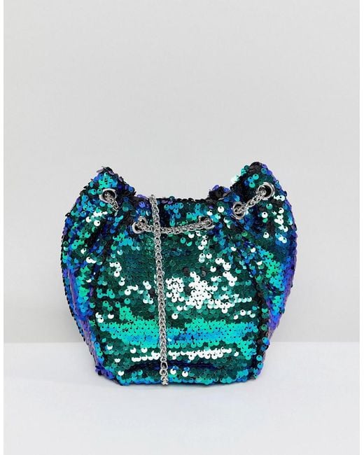 Lyst Pull Bear Sequin Bucket Bag In Blue Pull Bear Blue Sequin Bucket Bag