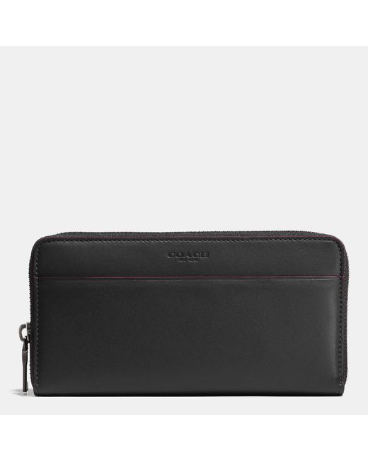 Coach 1941 Accordion Zip Wallet In Glovetanned Leather in Black (BLACK/OXBLOOD) | Lyst