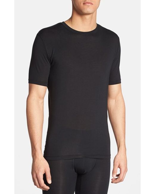 Tommy john 'second Skin' Crewneck Undershirt in Black for Men | Lyst