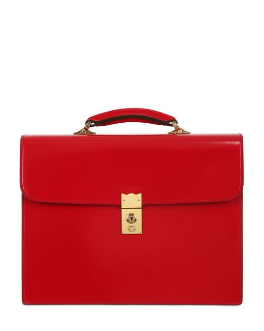 Ohba Cordovan Leather Briefcase in Red for Men | Lyst