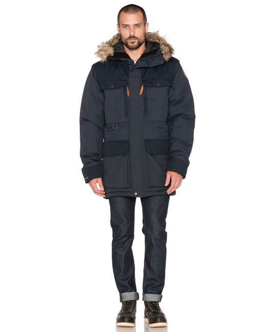 Fjallraven Polar Guide Parka With Faux Fur Lining in Blue for Men | Lyst