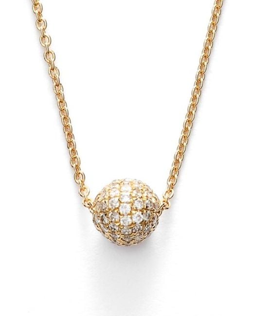 Bony levy Small Diamond Pave Ball Pendant Necklace in Yellow (YELLOW