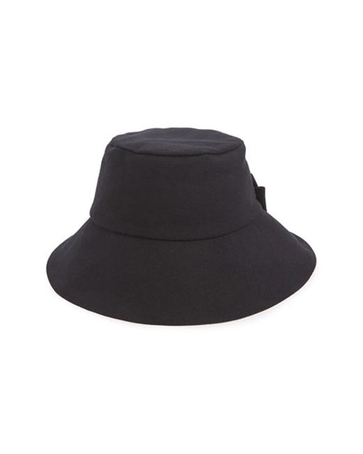 Kate spade Bow Split Back Bucket Hat in Black (BLACK/ CREAM) Save 40