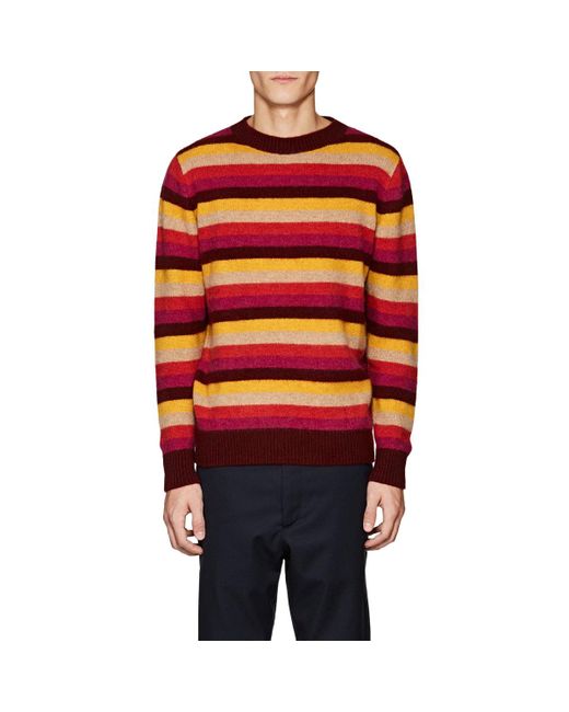 Lyst - The elder statesman Striped Cashmere Sweater in Red for Men