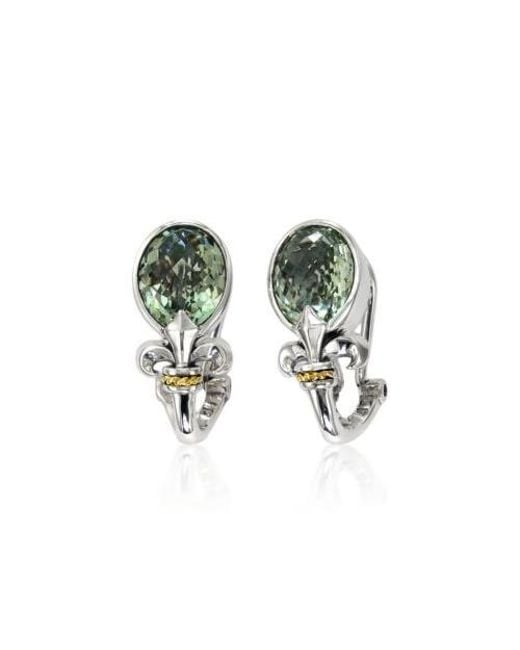 Lyst Effy Green Amethyst Earrings In Sterling Silver And 18k Effy Green Amethyst Earrings In Sterling Silver And 18k Yellow Gold Lyst