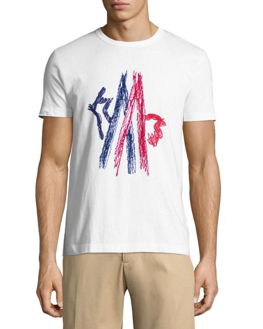 moncler logo embroidered t shirt