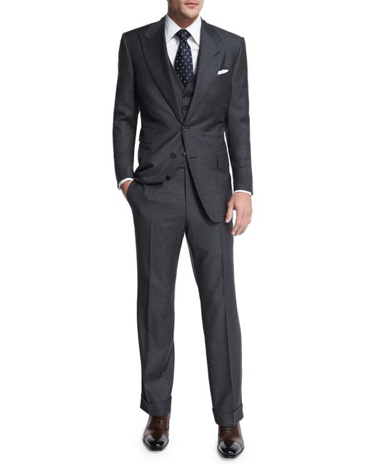 Lyst - Tom Ford Windsor Base Sharkskin Three-piece Suit in ...