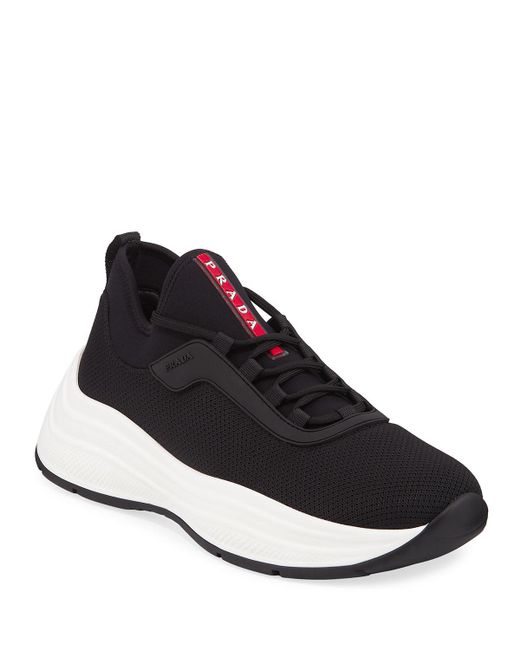 prada mesh and neoprene sneakers