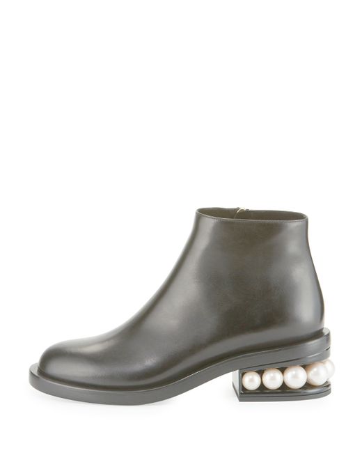 nicholas kirkwood casati faux pearl leather ankle boots