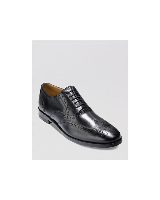 Cole haan Cambridge Wingtip Oxfords in Black for Men Lyst