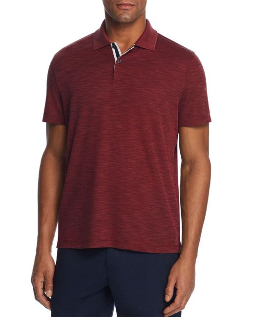 Lyst - Michael Kors Slub-knit Classic Fit Polo Shirt in Red for Men