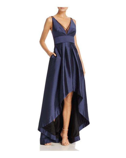 Lyst - Aidan Mattox High/low Gown in Blue