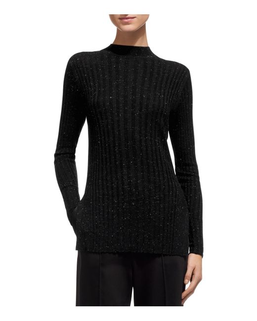 Whistles Sparkle Rib Knit Sweater in Black Lyst