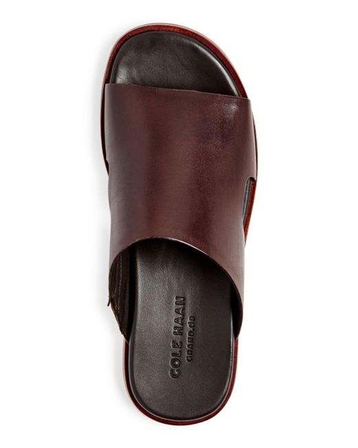 Cole Haan Men's Goldwyn 2.0 Leather Slide Sandals in Brown for Men Lyst