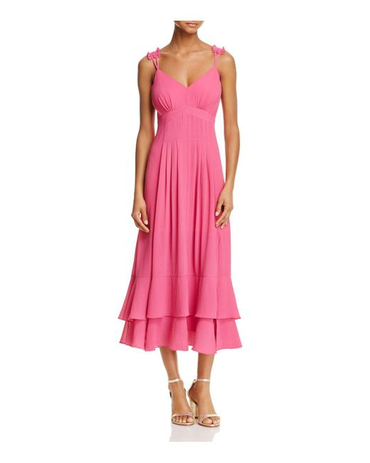 Nanette nanette lepore Tiered Midi Dress in Pink | Lyst