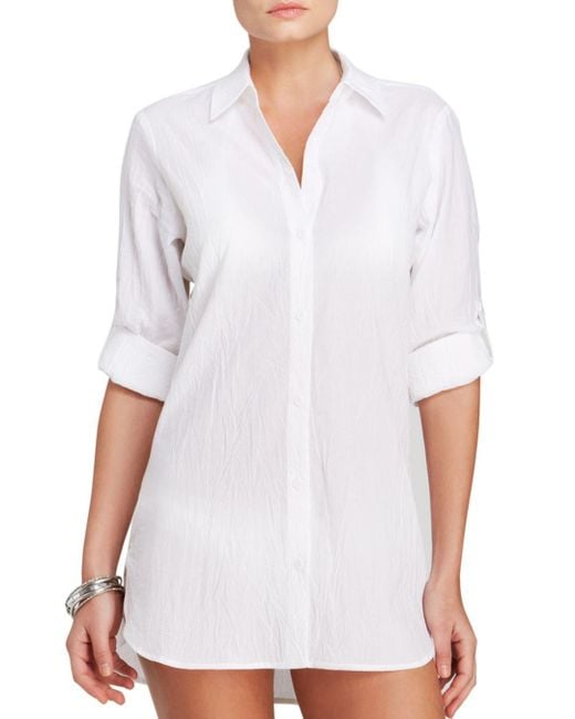 Lyst Tommy  Bahama  Crinkle Boyfriend Shirt  Swim  Cover up  