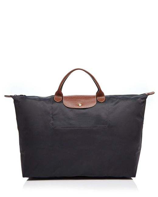 Longchamp Le Pliage Nylon Weekender in Black | Lyst