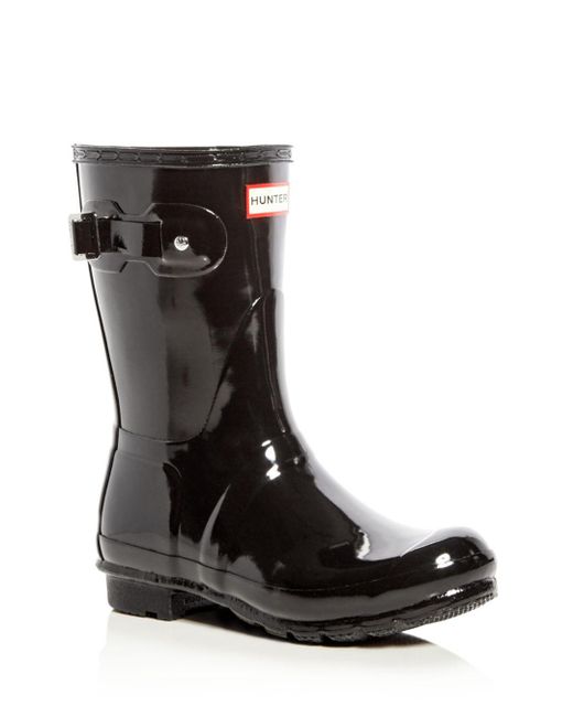 hunter short rain boots with laces