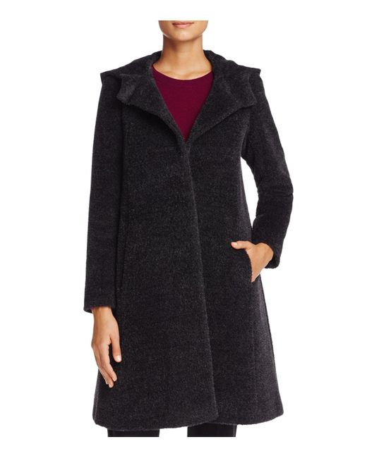 hooded wool swing coat