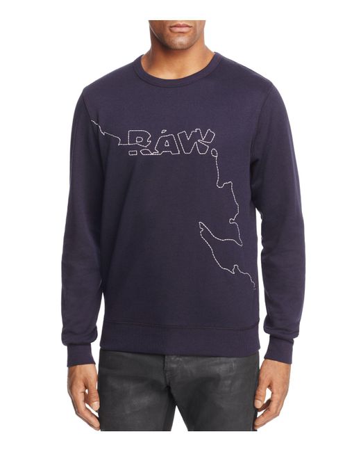  G  star  raw  Ootim Crewneck Sweater  in Blue for Men Lyst