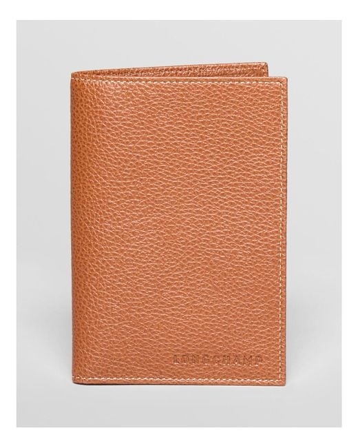 Longchamp Le Foulonne Passport Wallet in Brown for Men Lyst