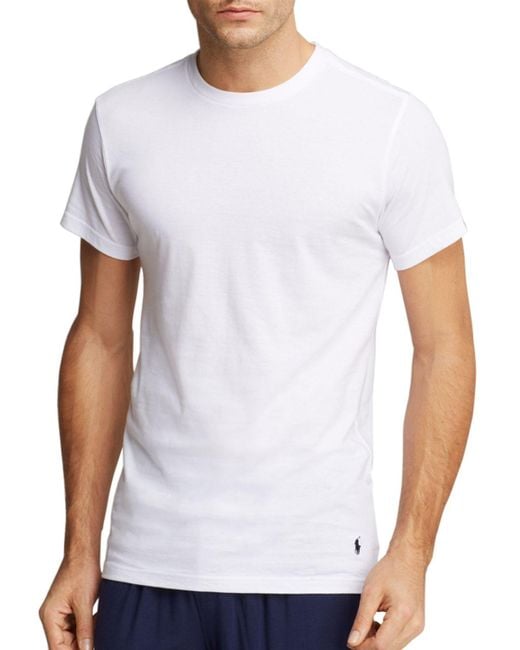 Polo ralph lauren Slim Fit Crewneck Tee, Pack Of 3 in White for Men | Lyst