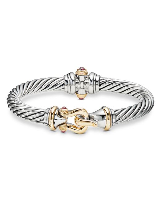 Lyst - David Yurman Sterling Silver & 18k Yellow Gold Cable Buckle ...