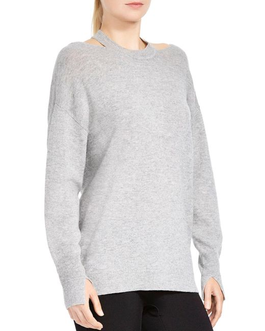 Lyst - Halston Heritage Merino Wool & Cashmere Cutout Sweater in Gray