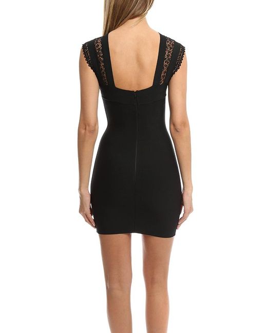 Lyst - Hervé L. Leroux Guipere Lace Dress in Black