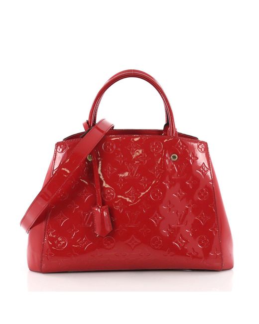Lyst Louis Vuitton Pre Owned Montaigne Handbag Monogram Vernis Mm Louis Vuitton Red Pre Owned Montaigne Handbag Monogram Vernis Mm Lyst