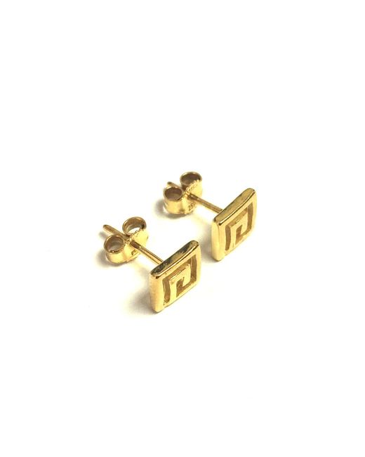 Lyst Jewelryaffairs Sterling Silver 18 Karat Gold Overlay Greek Jewelryaffairs Metallic Sterling Silver 18 Karat Gold Overlay Greek Key Stud Earrings Lyst