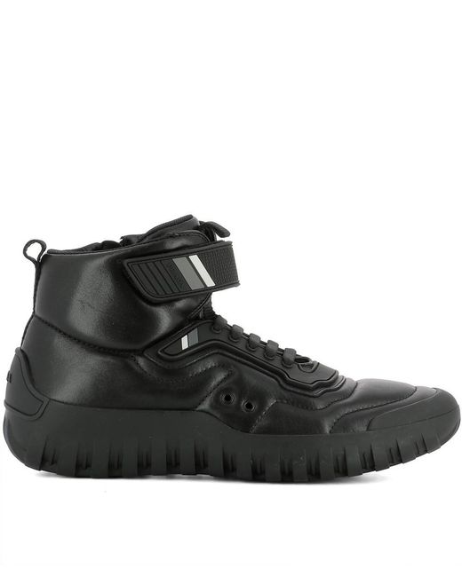 Prada sport Men's Black Rubber Hi Top Sneakers in Black for Men | Lyst