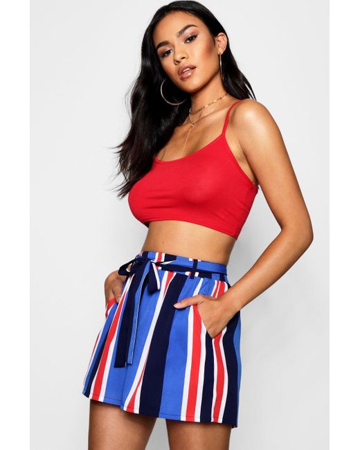 boohoo striped shorts