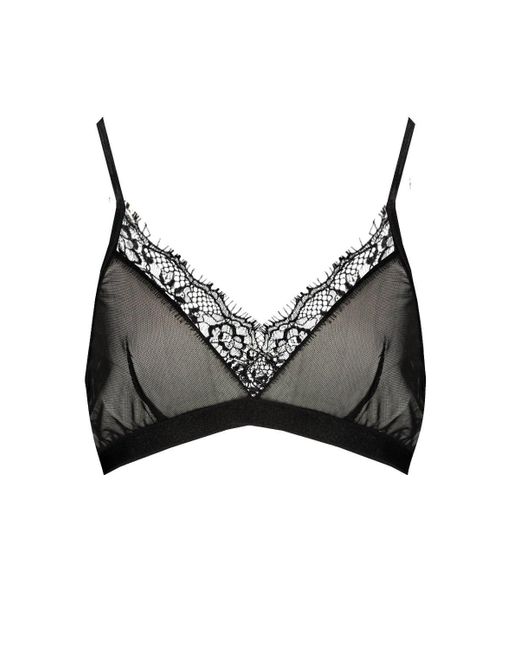 Size black mesh and eyelash lace triangle bra sale wear