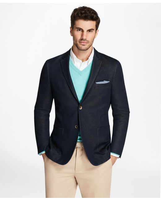 Lyst - Brooks brothers Milano Fit Knit Blazer in Blue for Men