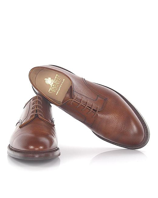 Lyst Crockett and jones Derby Grasmere Grain Leather Brown in Brown