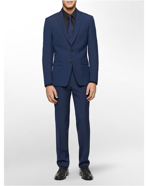Calvin klein X Fit Ultra Slim Fit Navy Suit Jacket in Blue for Men | Lyst