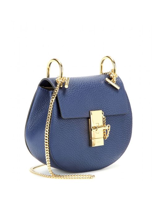 real chloe handbags - Chlo Drew Mini Leather Shoulder Bag in Blue | Lyst