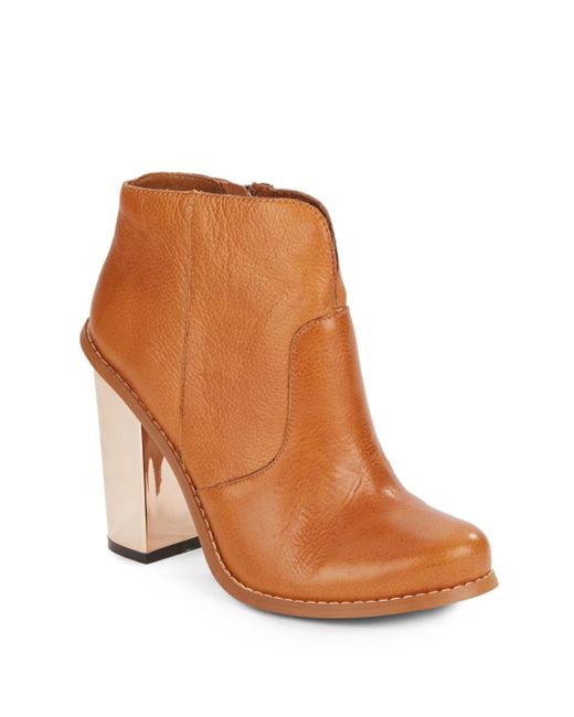 Kristin cavallari chinese laundry Raylin Leather Ankle Boots in Brown ...