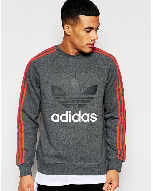 Adidas originals Trefoil Sweatshirt Aj6990 in Gray for Men (Grey) | Lyst
