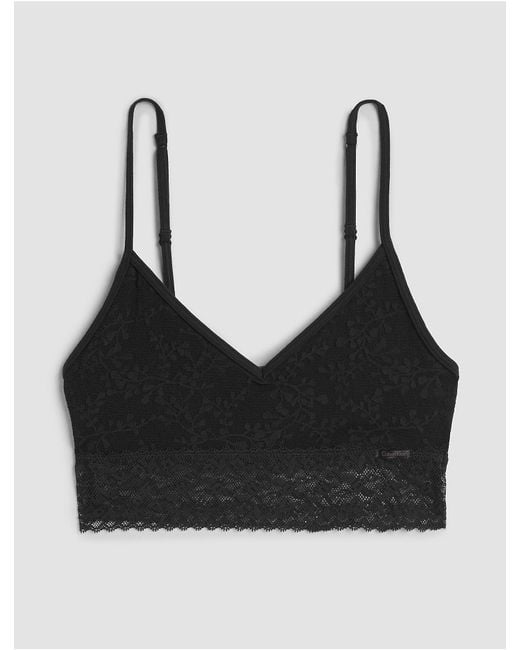 Calvin klein Bare Lace Allover Bralette in Black | Lyst