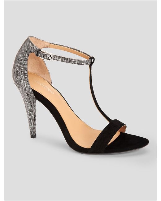 calvin klein black strappy heels