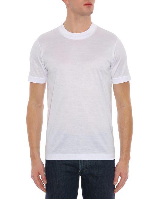 Canali White Mercerized Cotton T-shirt for Men - Save 23% - Lyst
