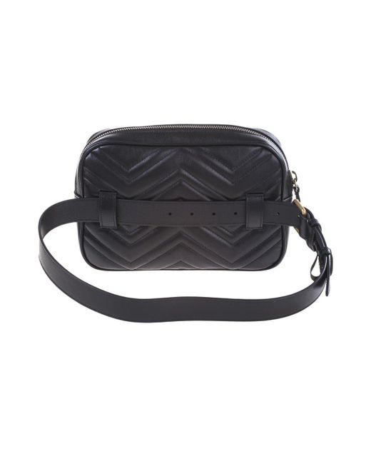 Lyst - Gucci Gg Marmont Belt Bag Crafted From Chevron Matelassé Leather And Treated For A ...