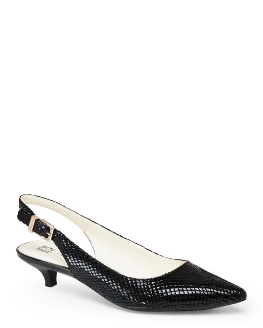 black sling back low heel