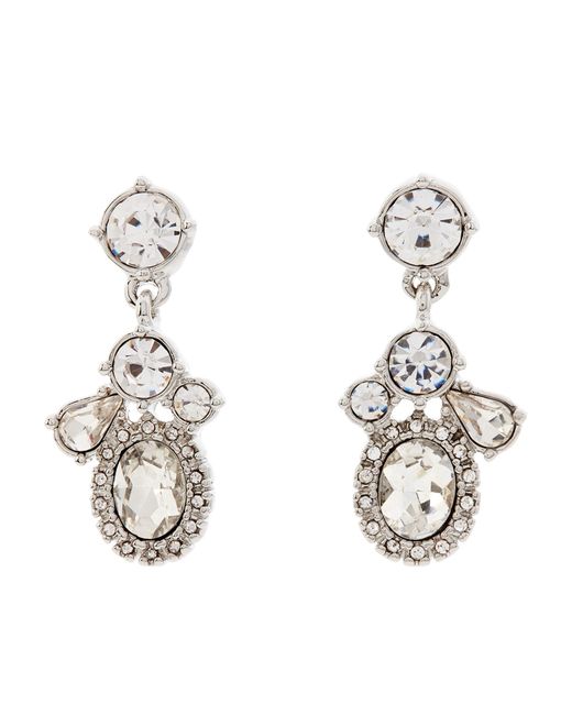 Givenchy Silver-tone Embellished Cluster Drop Earrings in Metallic - Lyst