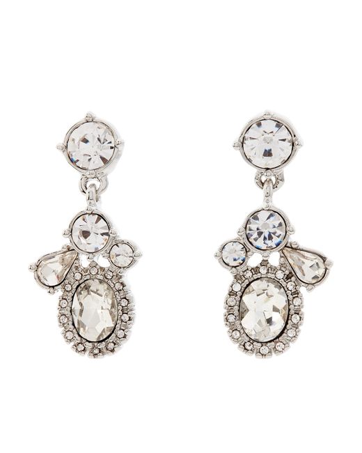 Givenchy Silvertone Embellished Cluster Drop Earrings in Metallic Lyst